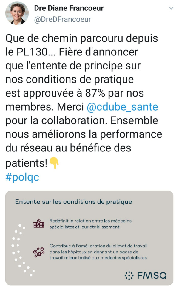 Entente sur les conditions de pratique - 2020